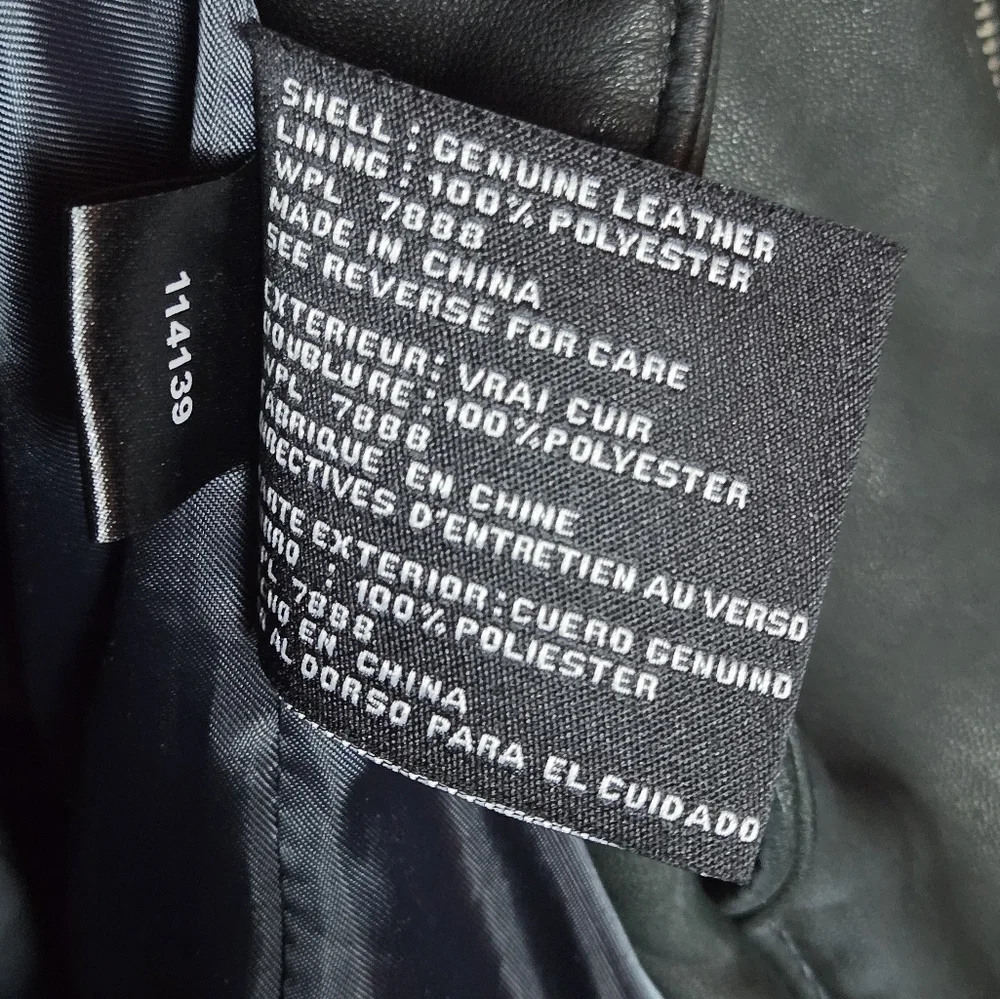 Women's Michael Kors‎ Leather Moto Biker Chic Emo Chic Full Zip Jacket, Small